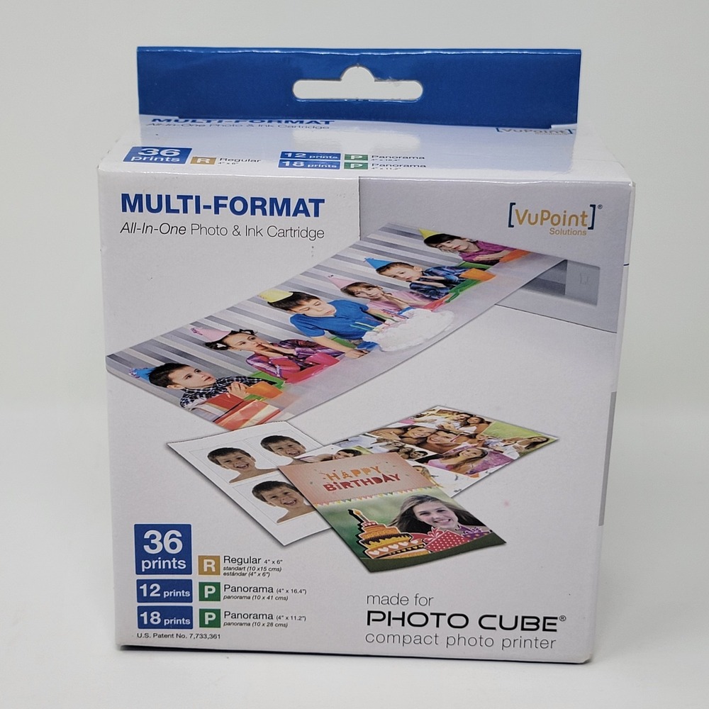 VuPoint Multi-Format All in One Photo & Ink Cartridge for Photo Cube Printer NEW